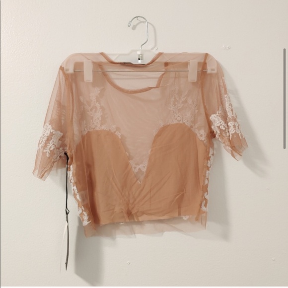 NWT For Love and Lemons Floral Lace Luau Crop Top - Picture 3 of 3